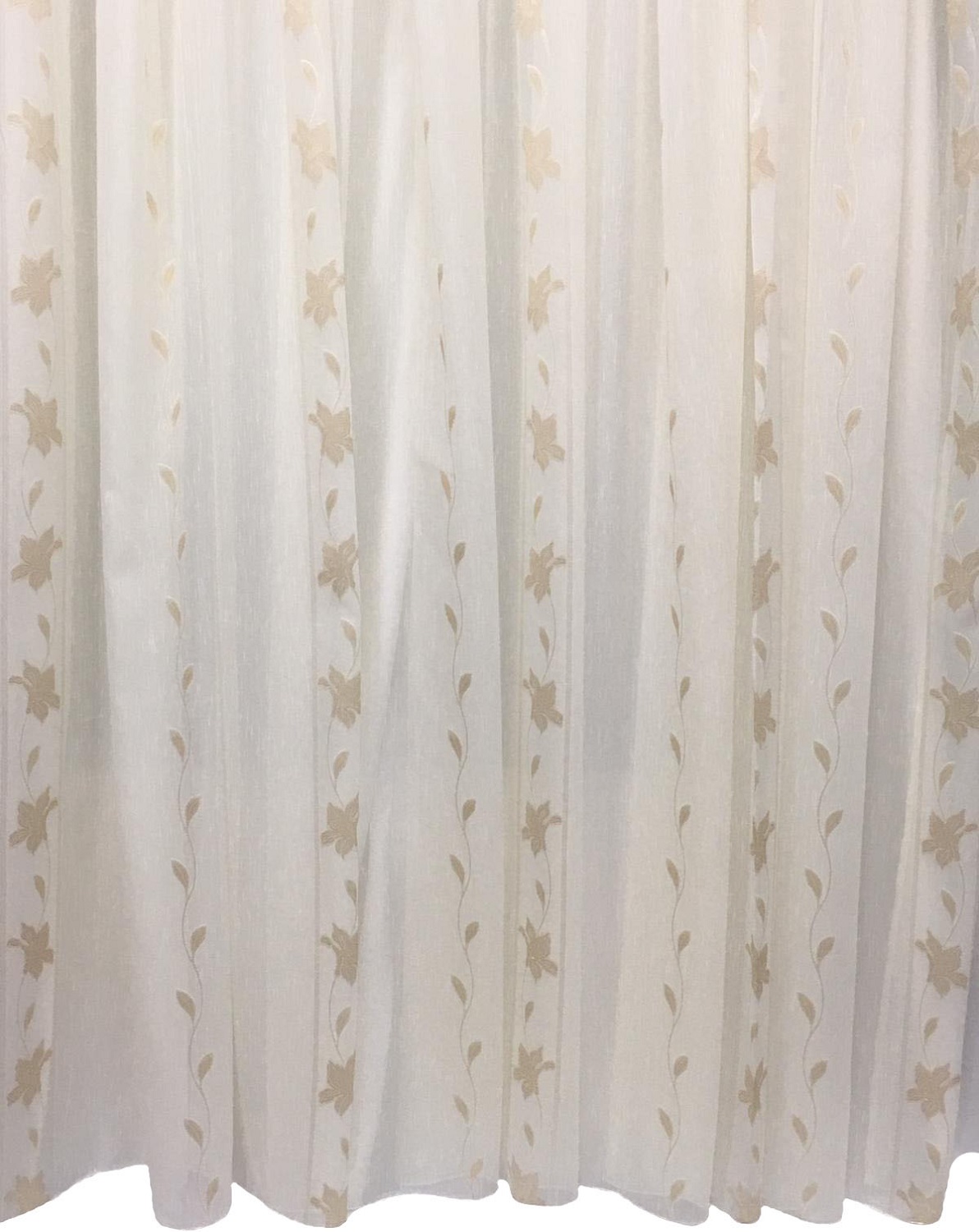Perdea ivoire 800x245cm cu broderie crini imperiali capuccino gold, cu rejansa by Liz Line - RD1268