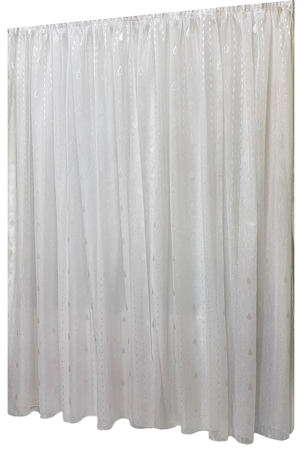 Perdea alba brodata cu picaturi de ploaie albe 400x245cm, cu rejansa by Liz Line - RD1754 - imagine 2