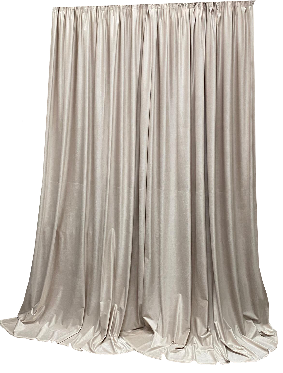 Set draperii catifea, culoare bej nisip, din colectia „Velvet by Liz Line – Beige Vegas Sand” 2x500x245cm, cu rejansa – DP1635M