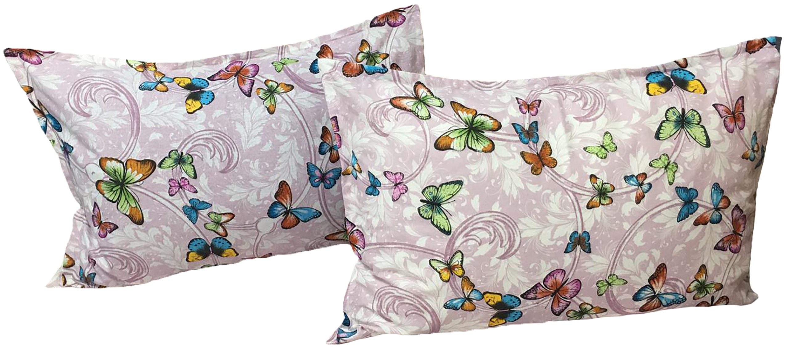 Set doua huse de perna liliachiu 50X70cm din colectia „Just Butterflies” din bumbac 100%, by Liz Line – SP50/70171