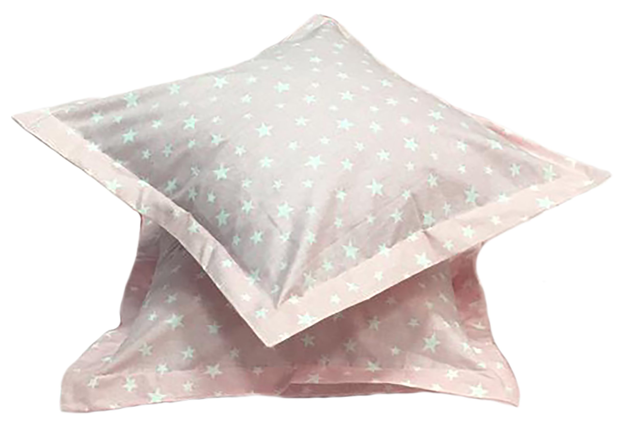 Set doua huse de perna, 40X40cm, roz/alb, din colectia „Stelute” din bumbac ranforce, by Liz Line – SPR40/4021