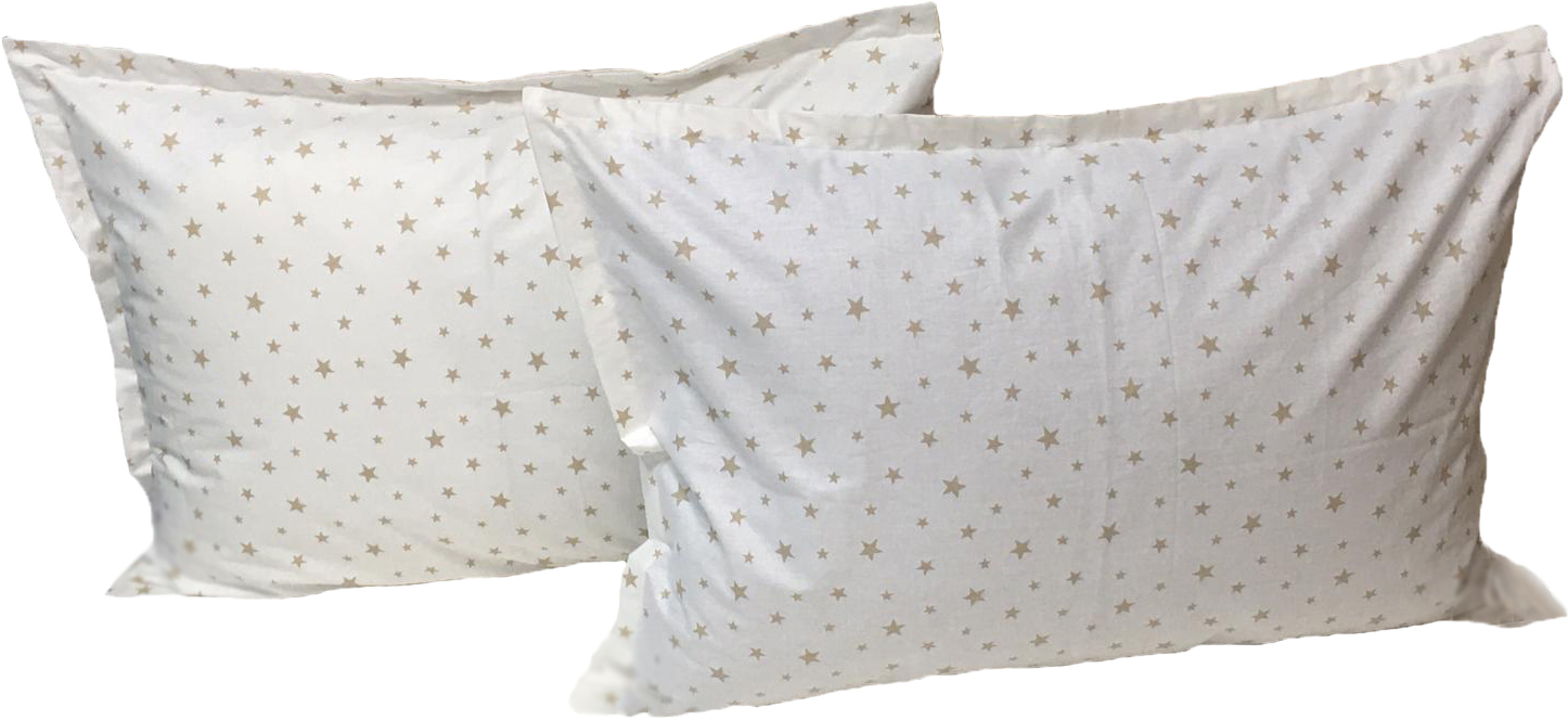 Set doua huse de perna, 50X70cm, alb/capuccino, din colectia „Stelute” din bumbac ranforce, by Liz Line – SPR50/7020