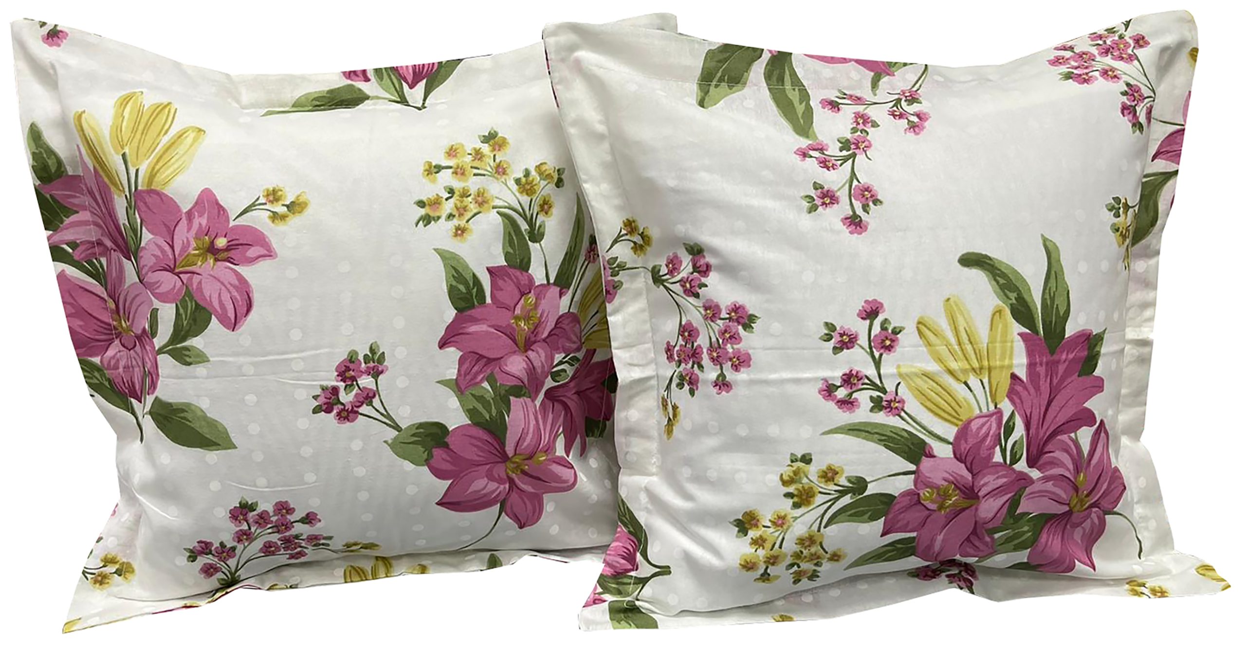 Set doua huse de perna alb/roz 40X40cm din colectia „Crina” din bumbac 100%, by Liz Line – SP40/40194