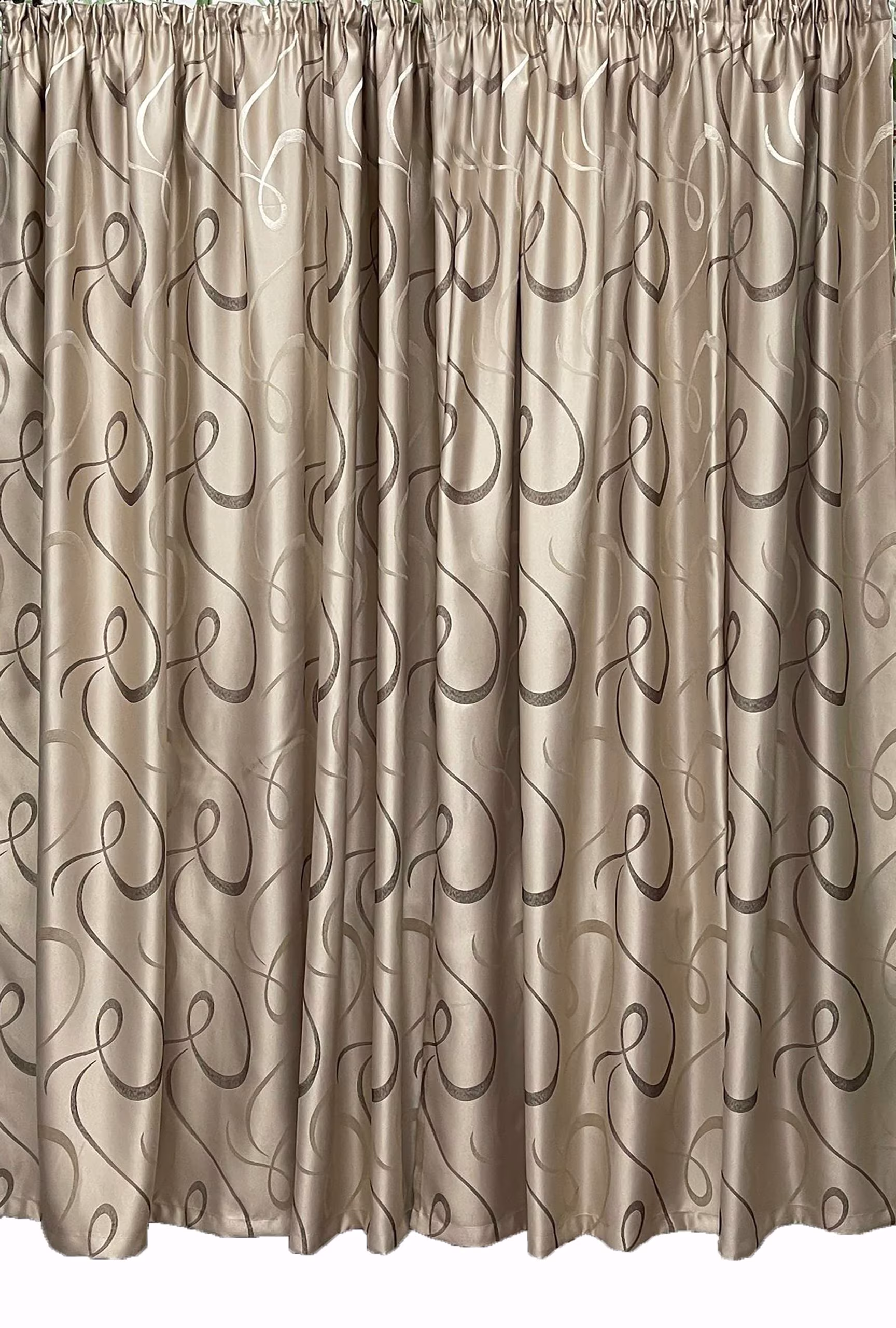 Set draperii semiopace, culoare bej gold, colectia "Barocco - Soft Illusion by Liz Line" 250x245x2buc, cu rejansa - DP15425 - imagine 8