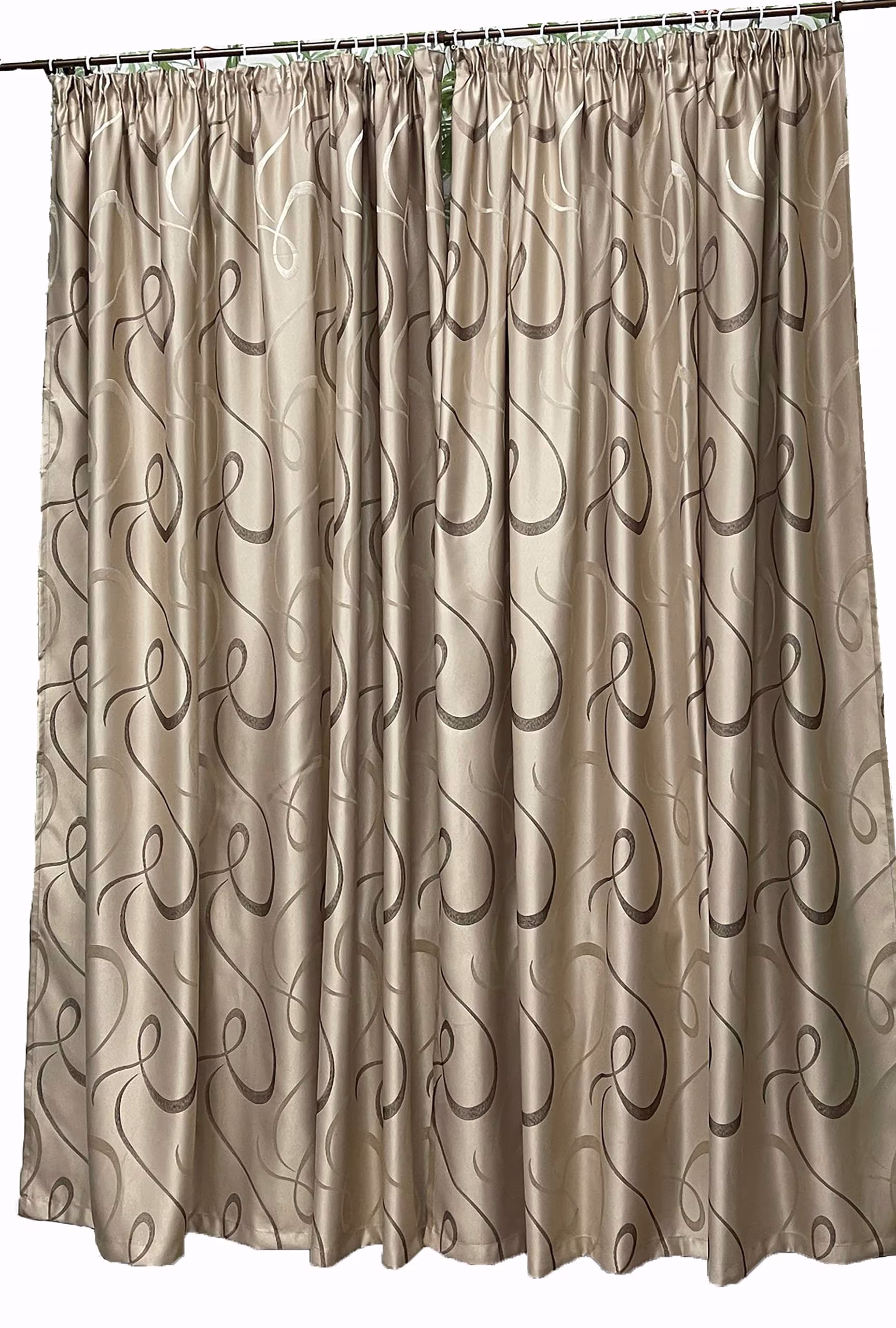 Set draperii semiopace, culoare bej gold, colectia "Barocco - Soft Illusion by Liz Line" 250x245x2buc, cu rejansa - DP15425 - imagine 11