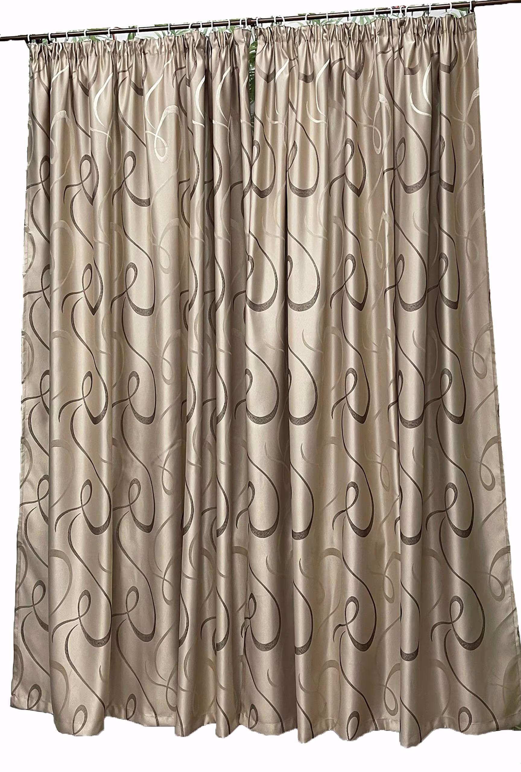Set draperii semiopace, culoare bej gold, colectia "Barocco - Soft Illusion by Liz Line" 300x245x2buc, cu rejansa - DP1543 - imagine 10