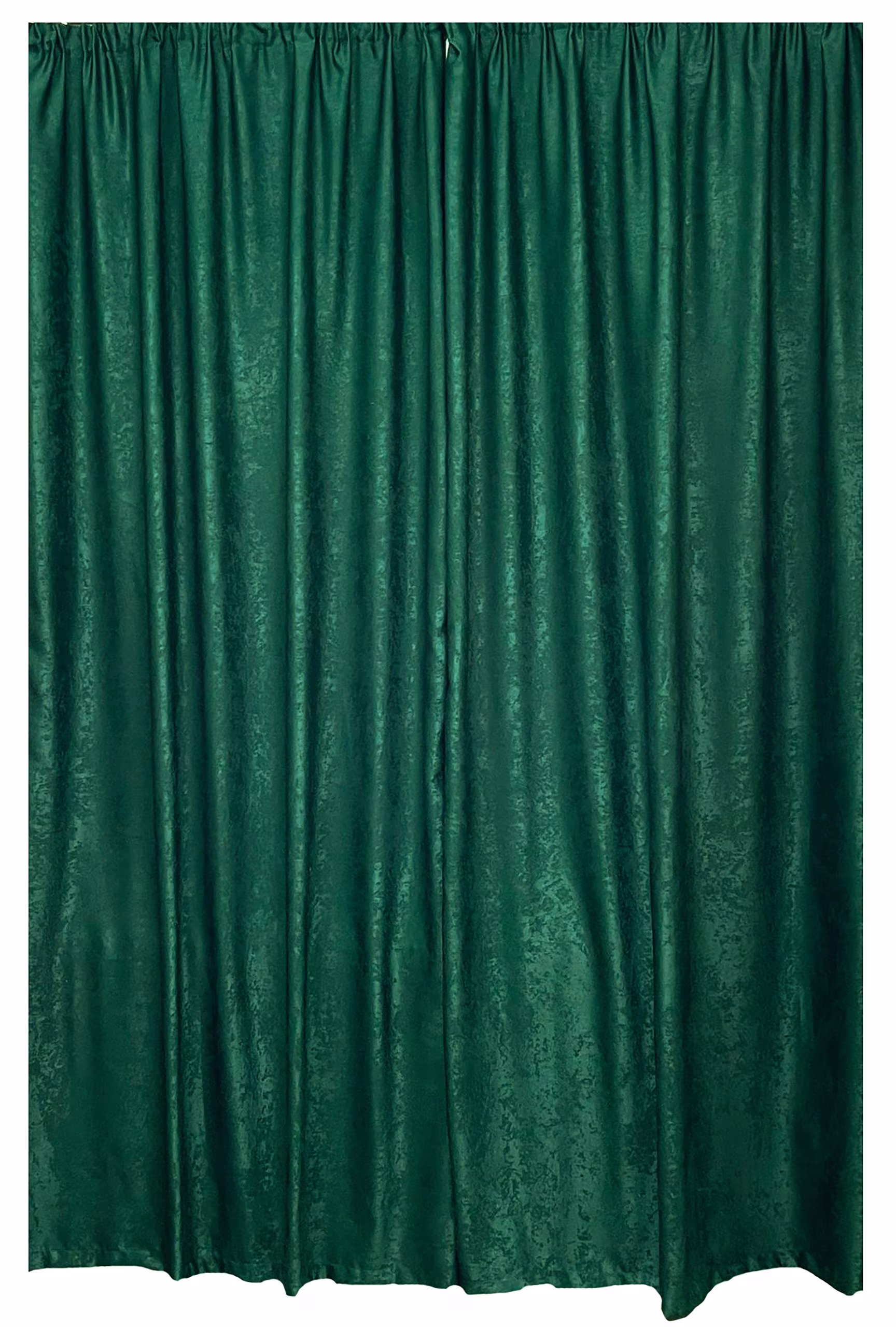 Set draperii semiopace uni, culoare verde inchis, colectia „UniK by Liz Line – Smarald” 2x300x245cm, cu rejansa – D0183