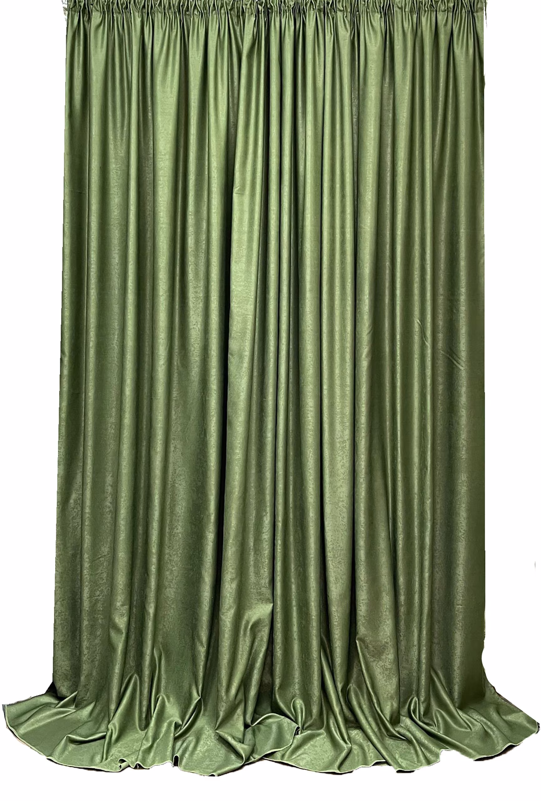 Set draperii semiopace, uni, culoare verde, colectia „Monocrom by Liz Line – Evergreen” 300x245cmx2buc, cu rejansa – DP77753