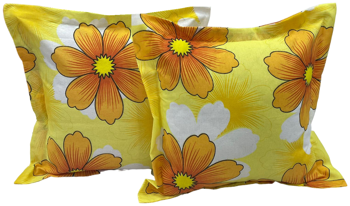 Set doua huse de perna, culoare galben orange, din colectia „Floria by Liz Line”, 40X40cm din bumbac – SP40/40265